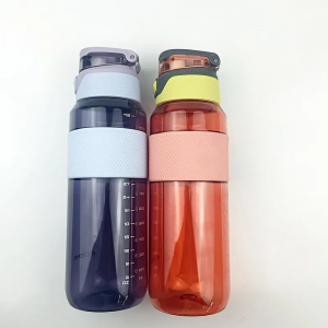Cpla Cups;1200ml orange silicone anti-slip insulated Tritan water bottle without BPA