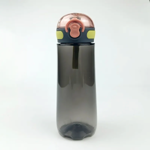 Pla Cups;500ml Grey Press-to-Open Tritan Water Bottle with Silicone Handle Strap
